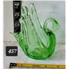 Image 1 : 1970's long neck swan trinket art glass dish. Slight glow, possibly uranium glass.