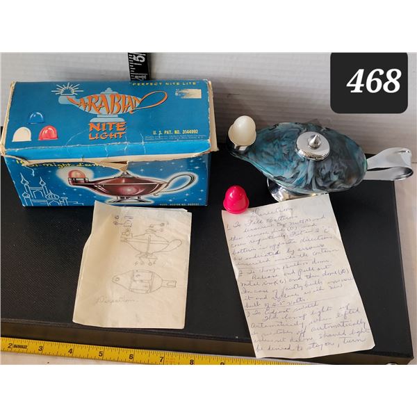 Vintage Arabian nites light in original box with instructions.