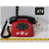 Image 1 : Unique corded red & black phone & small Papa A&W mug.