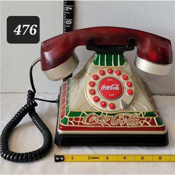 Coca-Cola corded old style phone.