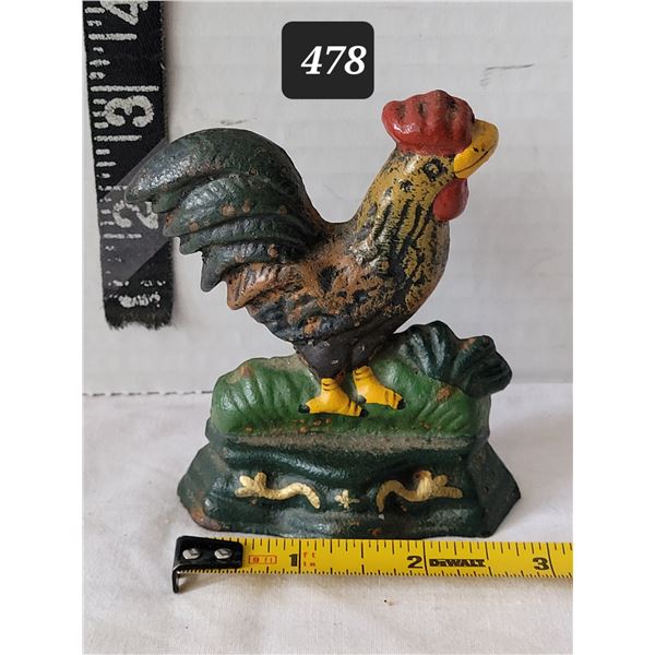 Cast iron Rooster door stop.