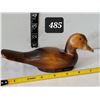 Image 1 : Rare hand carved wood duck with a brass bill.