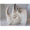 Image 3 : Large paper mache Rhino head wall decor. Handmade in Haiti.