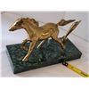 Image 3 : Brass horse desk pen holder on granite base.