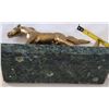 Image 4 : Brass horse desk pen holder on granite base.