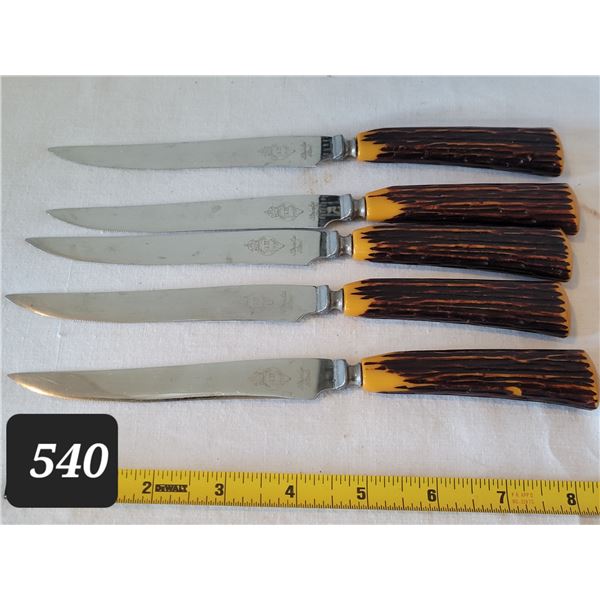 Vtg.. Glo-Hill steak knives. Bakelite handles.