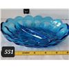 Image 1 : Vintage Anchor Hocking divided laser blue candy/ nut dish.