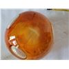 Image 3 : MCM hand blown art glass vase/ candle holder. Caramel & white convex.