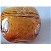 Image 4 : MCM hand blown art glass vase/ candle holder. Caramel & white convex.