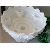 Image 2 : Heavy vtg. Fenton hobnail, centre piece pedestal candle holder (various sizes)