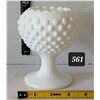 Image 1 : Vtg. Fenton milk glass, hobnail Ivy ball vase.
