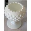 Image 2 : Vtg. Fenton milk glass, hobnail Ivy ball vase.