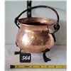 Image 1 : Copper & wrought iron caldron.