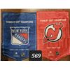 Image 1 : 2 Stanley Cup Champions pennants. 33” high X 23” wide.