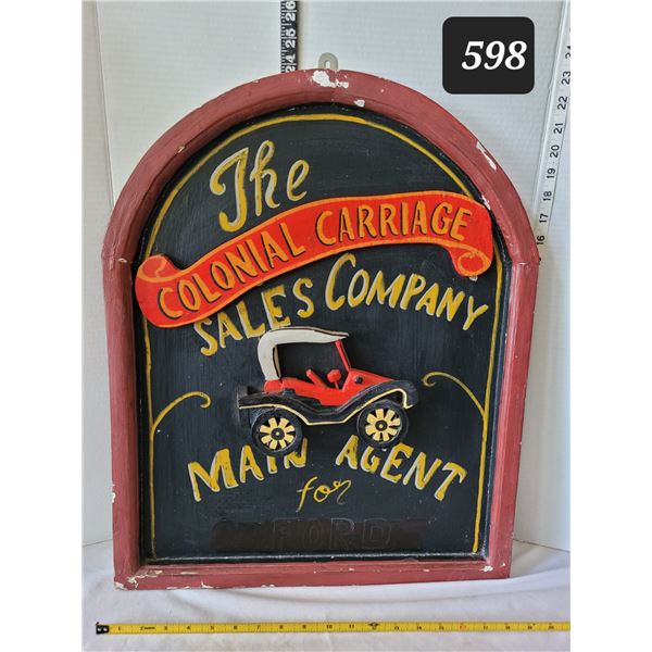 Colonial Carriage wood sign.