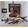 Image 1 : Hard cover airplane history book with 3 WW2 models.