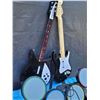 Image 3 : Rockband Harmonix games. Drums, pedestals, Rickenbacker & fender guitars.