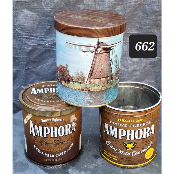 Amphora tobacco tins.