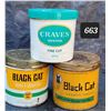 Image 1 : Vtg. Black Cat tobacco tins. Hard plastic Craven tobacco container.V