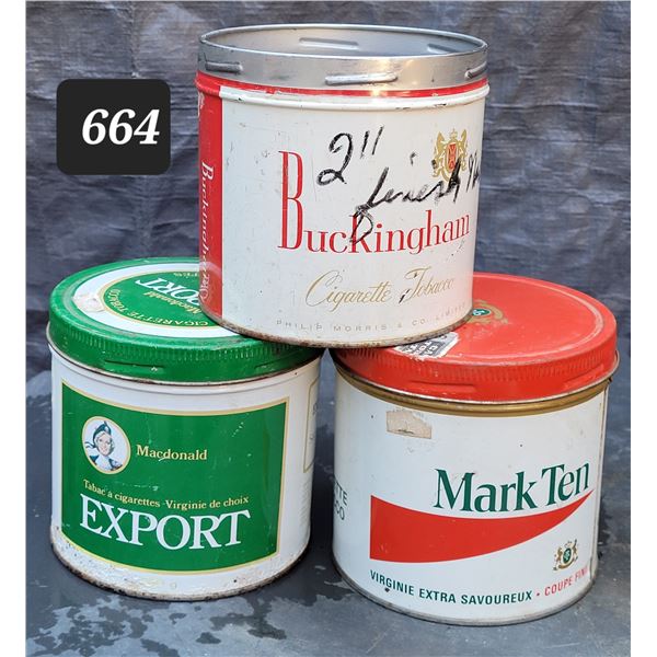 Vintage tobacco tins.