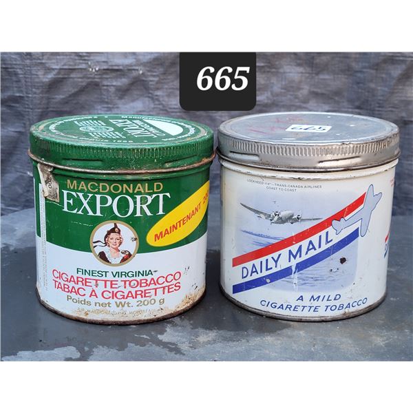 Vintage tobacco tins.