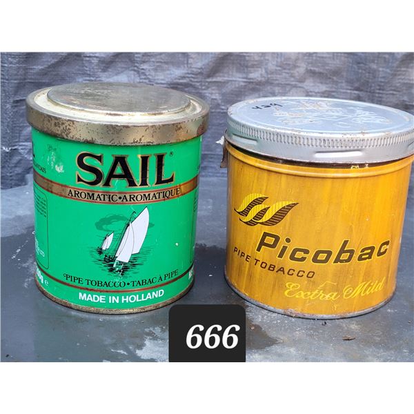 Vintage tobacco tins.