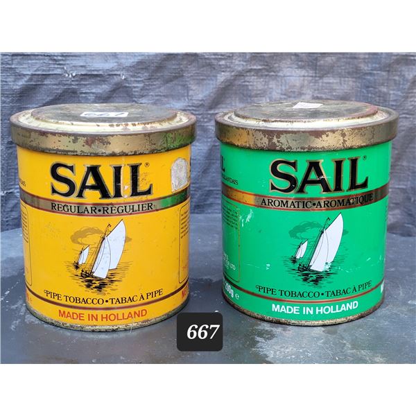 Vintage Sail tobacco tins.