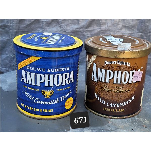 Vtg. Amphora tobacco tins.