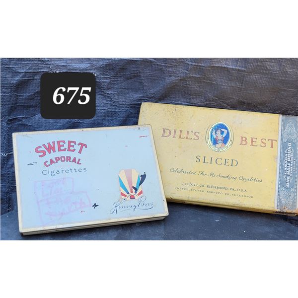 Vintage tobacco tins.