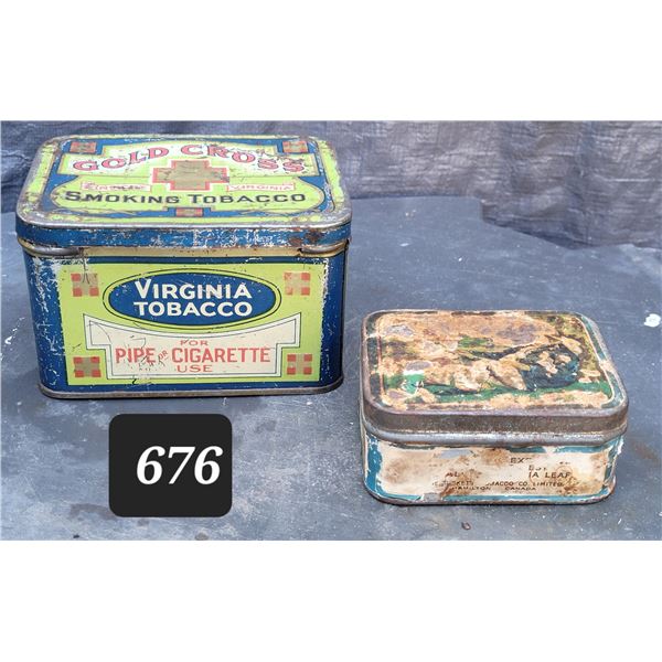 Vintage tobacco tins.