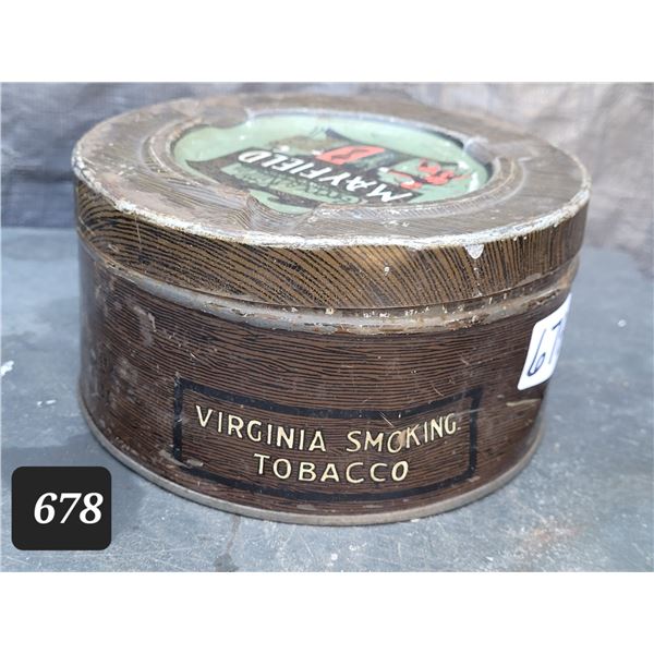 Vtg. Mayfield virginia tobacco tin.