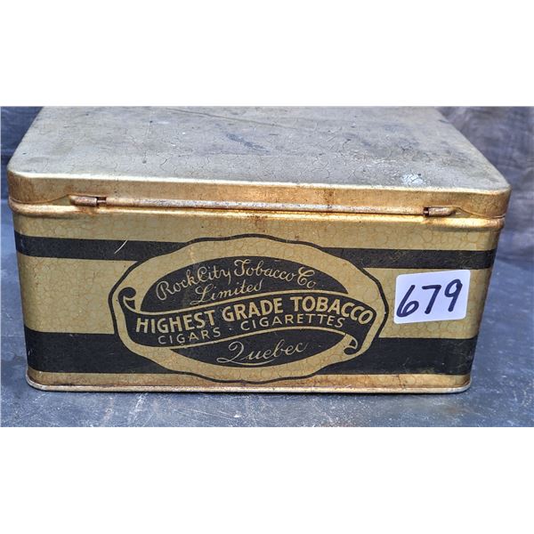 Vintage RockCity  Quebec tobacco  tin.