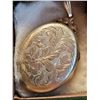 Image 6 : Large1914 sterling 925 silver etched locket. Engraved on back.