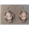 Image 2 : 10K gold cameo earrings.