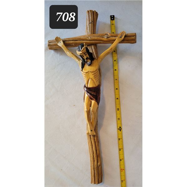 One of a kind.Hand carved wood crucifix.