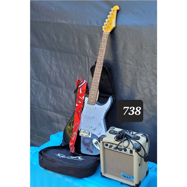 George Washburn Ltd. Electric guitar, case & amplifier.