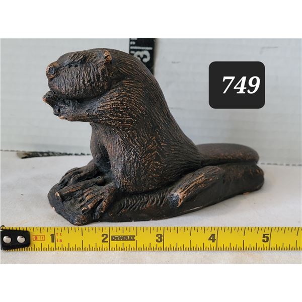 Vtg. Beaver soapstone carving. Castle Carvings.
