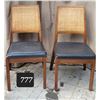 Image 1 : 2 vintage walnut chairs. Padded seats & cane backs.