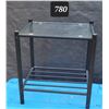 Image 1 : Metal, glass top side table.