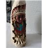 Image 2 : Hand painted Cherokee native american chief. 6” poly stone sculpture.