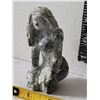 Image 2 : Original young woman soapstone carving. Howling wolf lampshade picture.