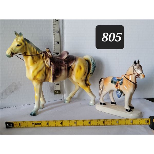 Vintage ceramic horse figurines. Made in Japan.