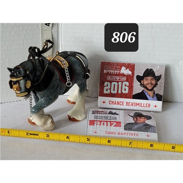 Mid century Clydesdale Belgium horse & GMC Rangeland Derby collector cards.