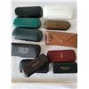 Image 10 : Lot of glasses.Vintage, RayBan  & clip on sun glasses. Old Villson goggle case & others.
