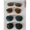 Image 7 : Lot of glasses.Vintage, RayBan  & clip on sun glasses. Old Villson goggle case & others.