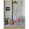 Image 1 : Crystal pedestal vase, fish bowl, window rain cloud sun catcher & acrylic bead fillers.