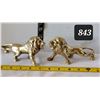 Image 1 : Pair of solid brass lions.
