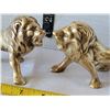 Image 2 : Pair of solid brass lions.