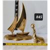 Image 1 : Brass sailboats & seal.