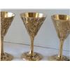 Image 3 : Etched brass liquor goblets & bud vase.